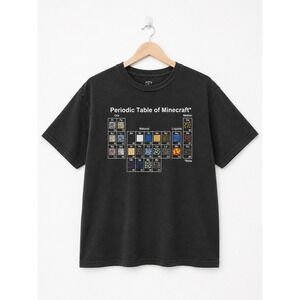 Minecraft Periodic Table Graphic Tee Kids Size Small 5-6 Black Mojang Jinx 2013